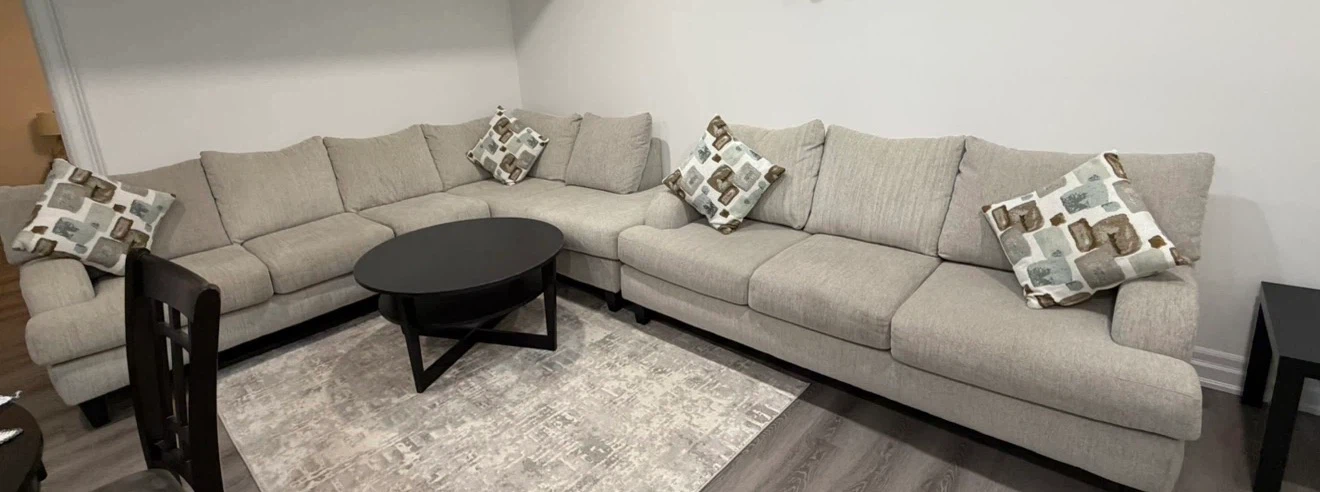 Sectional Sofa with Pillows