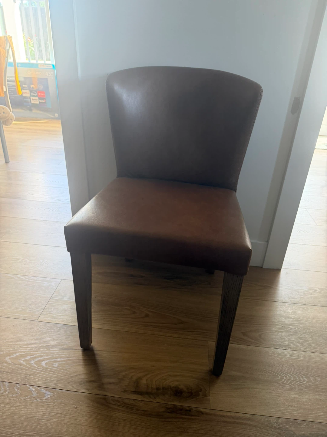 Brown Faux Leather Dining Chair