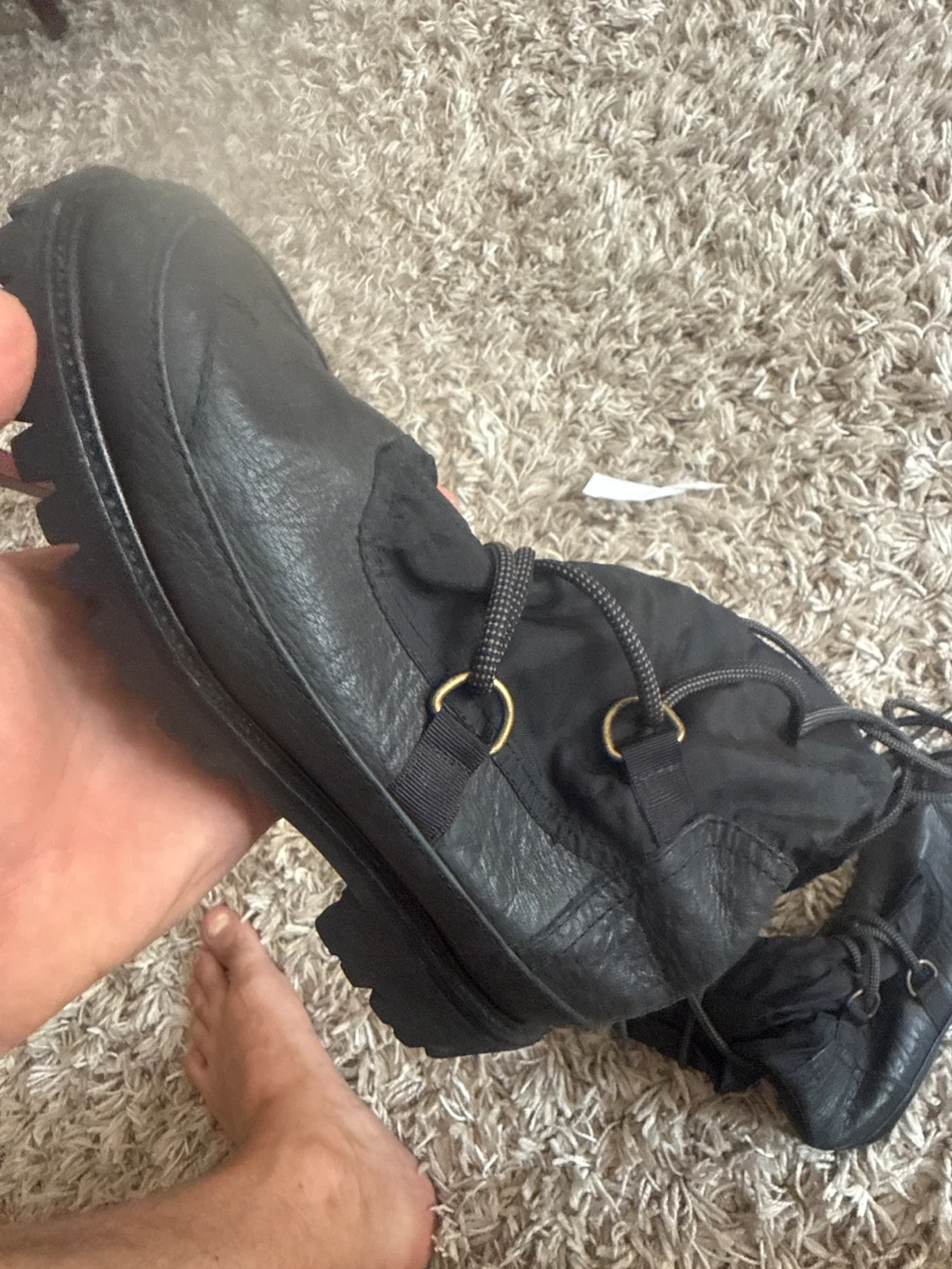 Hunter Black Waterproof Leather & Textile Boots - Size 5 - photo 3