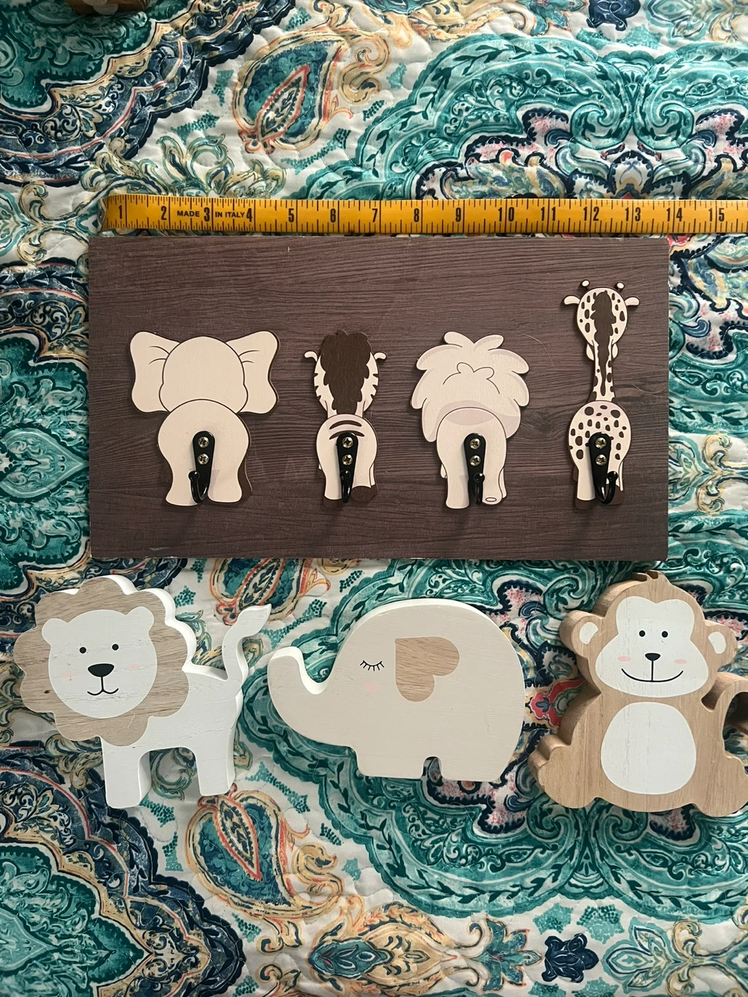 Nursery Decor Set - Plush Animal Heads, Wooden Puzzle & Rug - photo 3