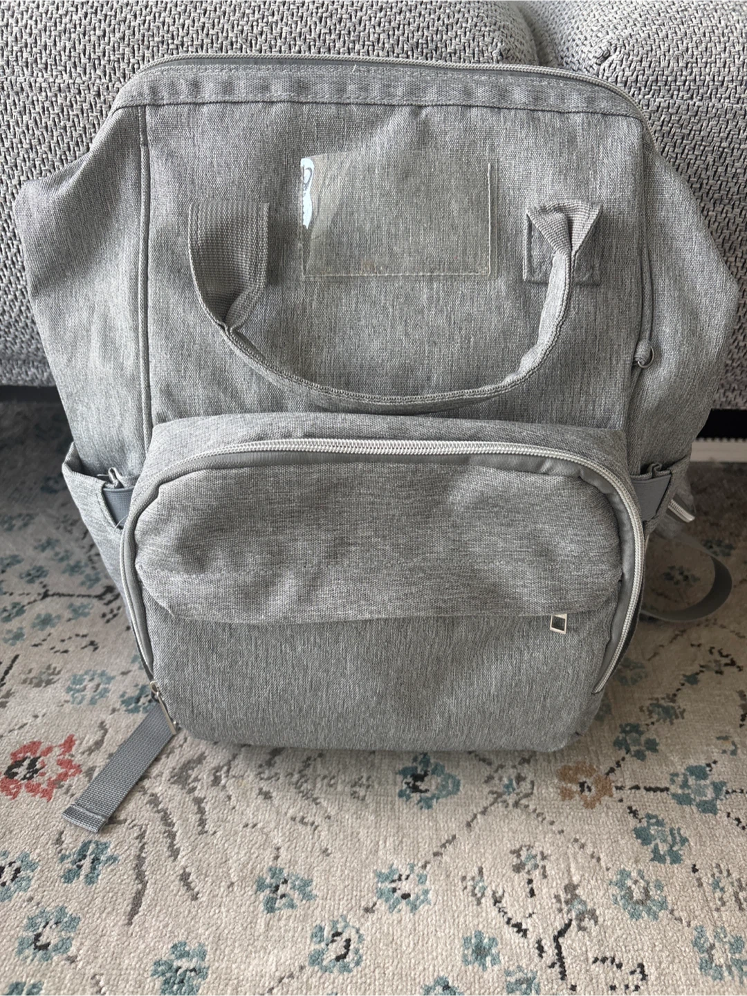 Grey Diaper Bag Backpack