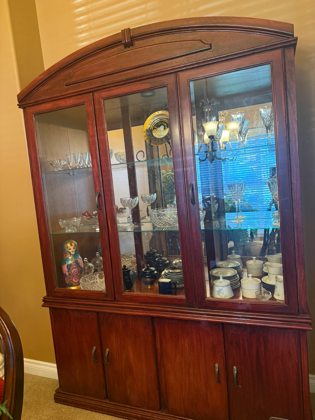 Wooden China Cabinet with Glass Doors - photo 2