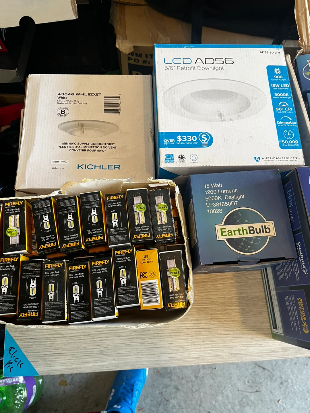 Assorted LED Light Bulbs and Motion Activated Lights