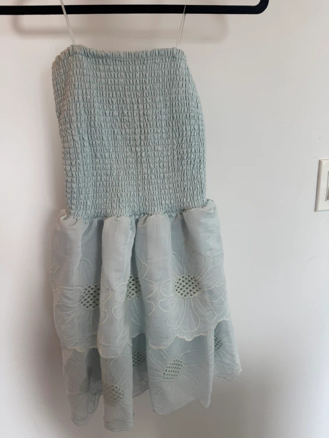 Light Blue Sundress with Floral Embroidery - photo 2