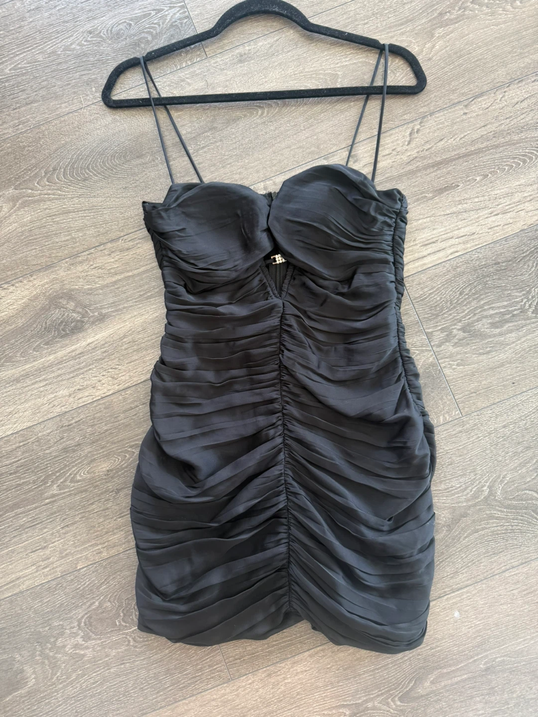 Black Sill Strappy Mini Dress