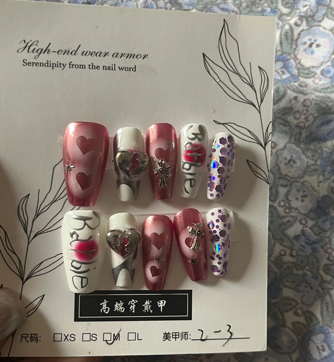 Set of 10 Barbie-themed Press-On Nails