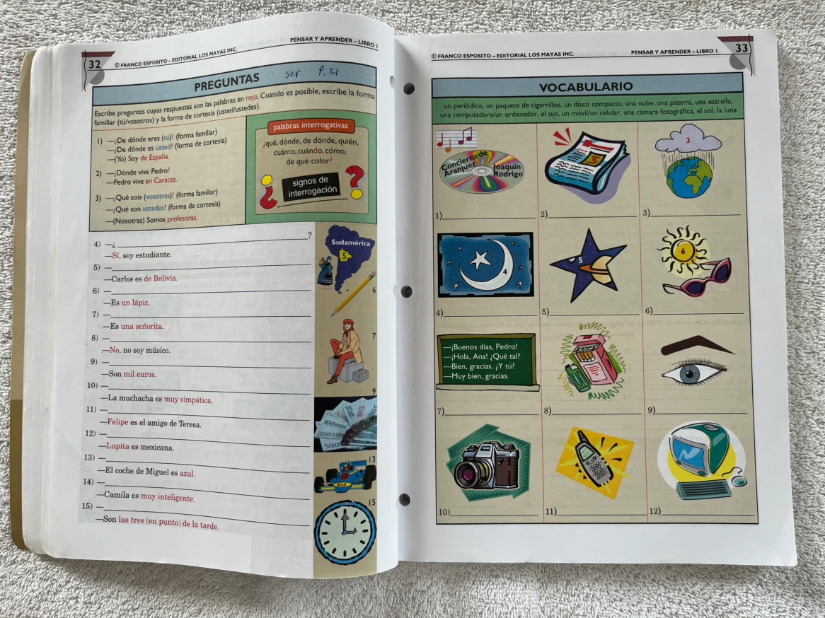 Pensar y Aprender Libro 1 Spanish Coursebook - photo 3