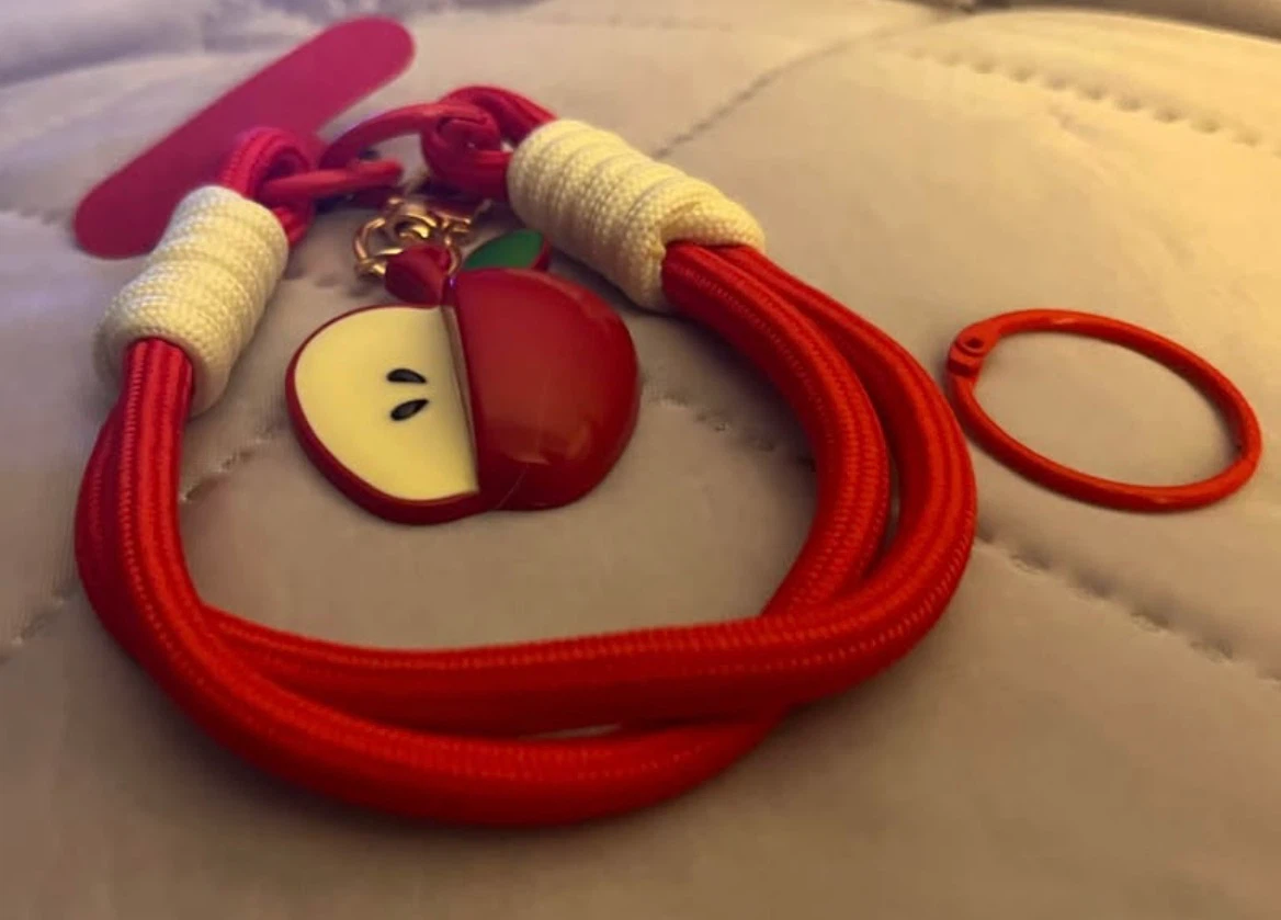 Red Apple Charm Lanyard and hello kitty phone charm - photo 2