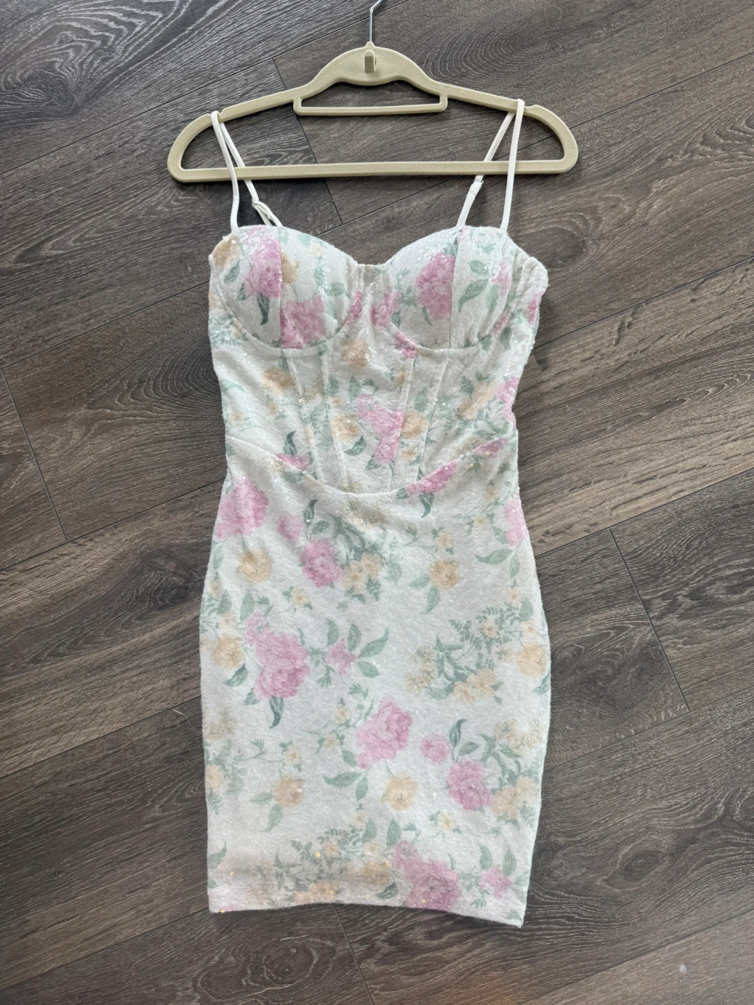 Floral Sequin Mini Dress