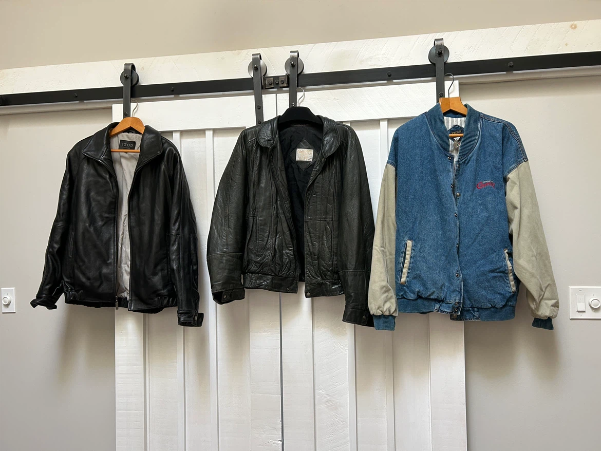 IZOD Leather Jacket and Denim Bomber Jacket