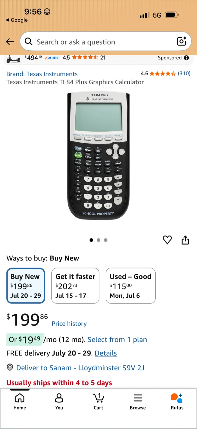 Texas Instruments TI-84 Plus Graphing Calculator