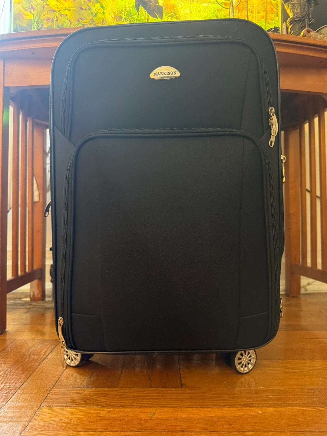 Markison Black Rolling Luggage Suitcase