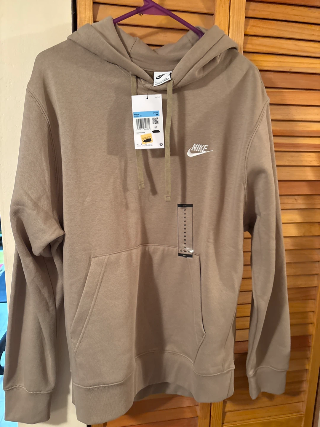 Nike Men's SPTCAS Hoodie - Tan - Size M