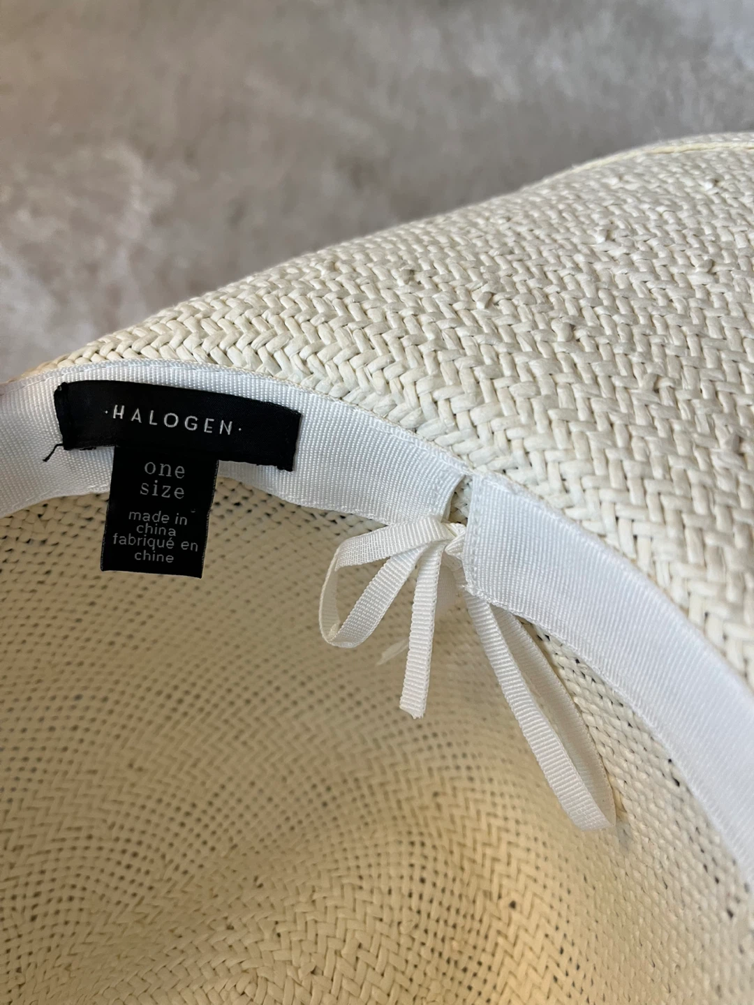 Halogen Straw Hat with Navy Ribbon - photo 2