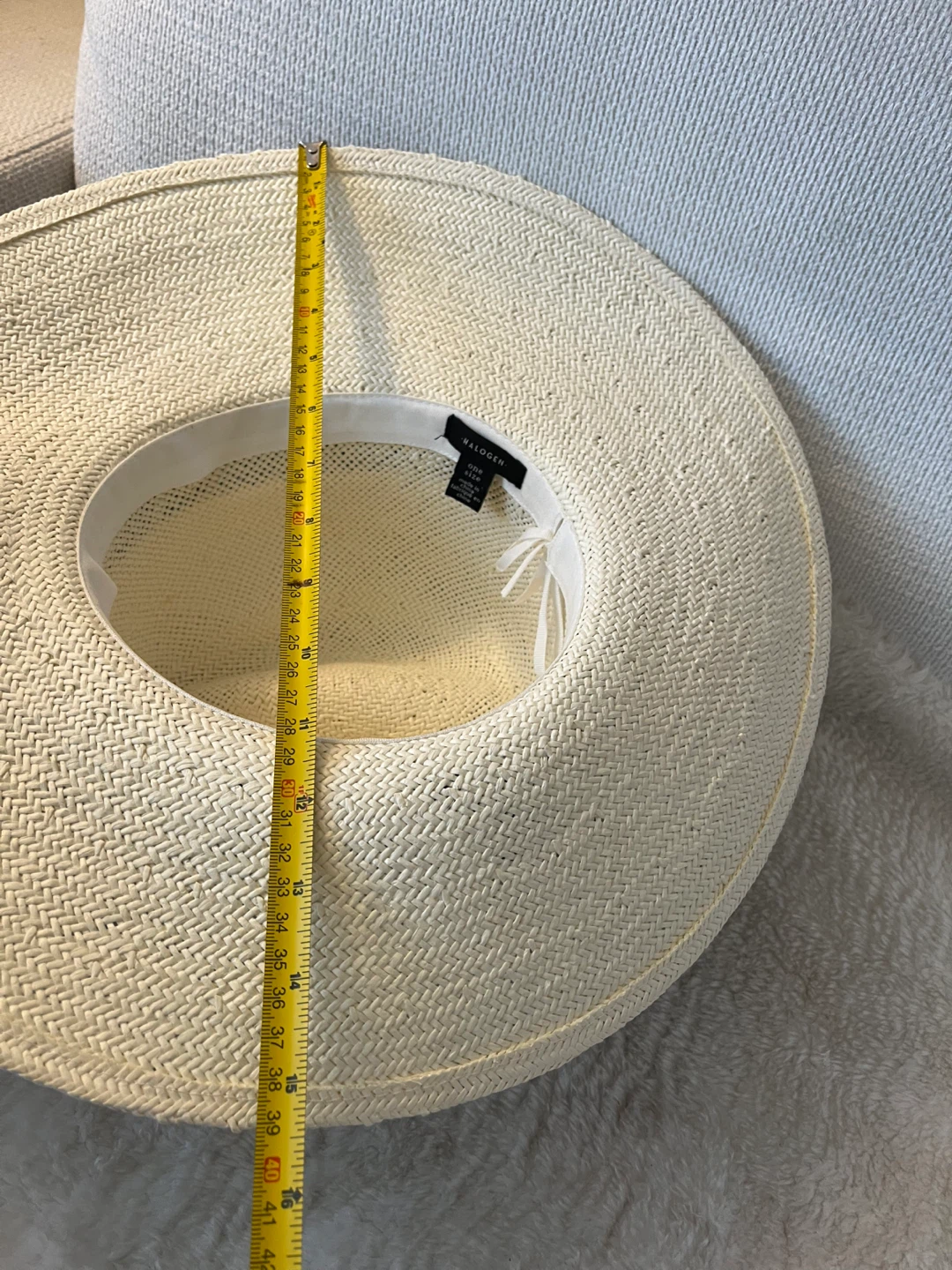 Halogen Straw Hat with Navy Ribbon - photo 4
