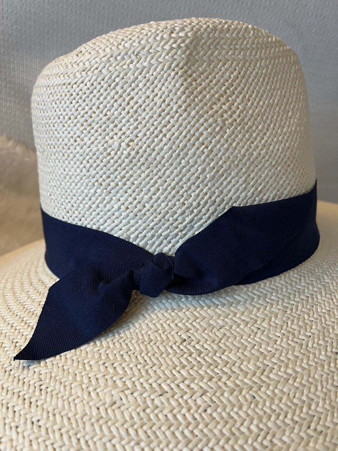 Halogen Straw Hat with Navy Ribbon - photo 5