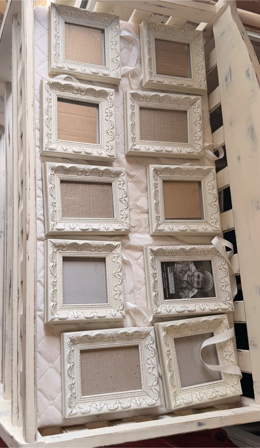 Bundle of White Picture Frames and Decorative Cutting Board - photo 2