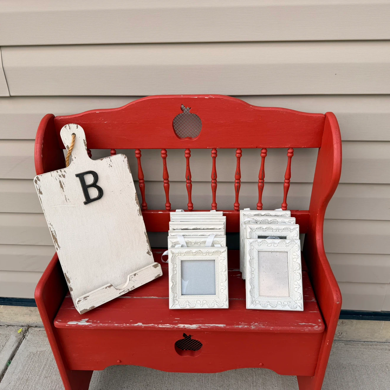 Bundle of White Picture Frames and Decorative Cutting Board - photo 3