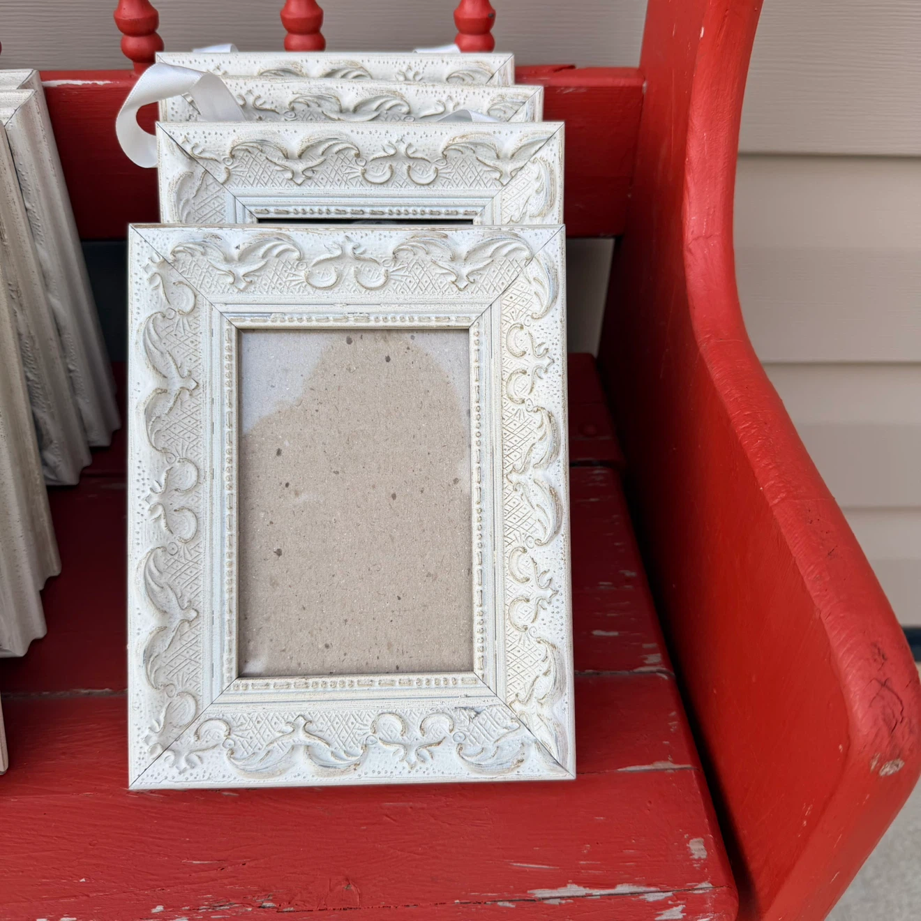 Bundle of White Picture Frames and Decorative Cutting Board - photo 4