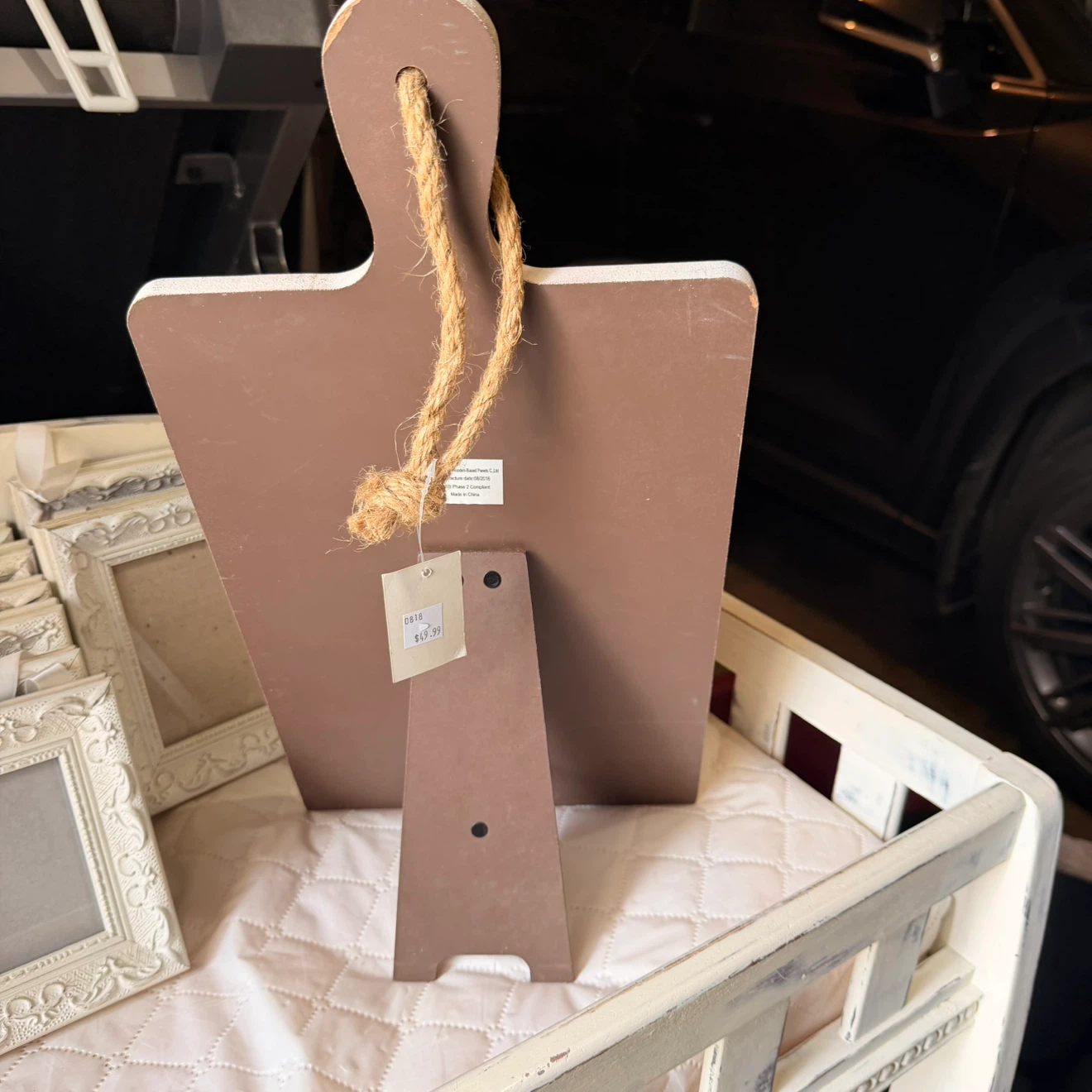 Bundle of White Picture Frames and Decorative Cutting Board - photo 5
