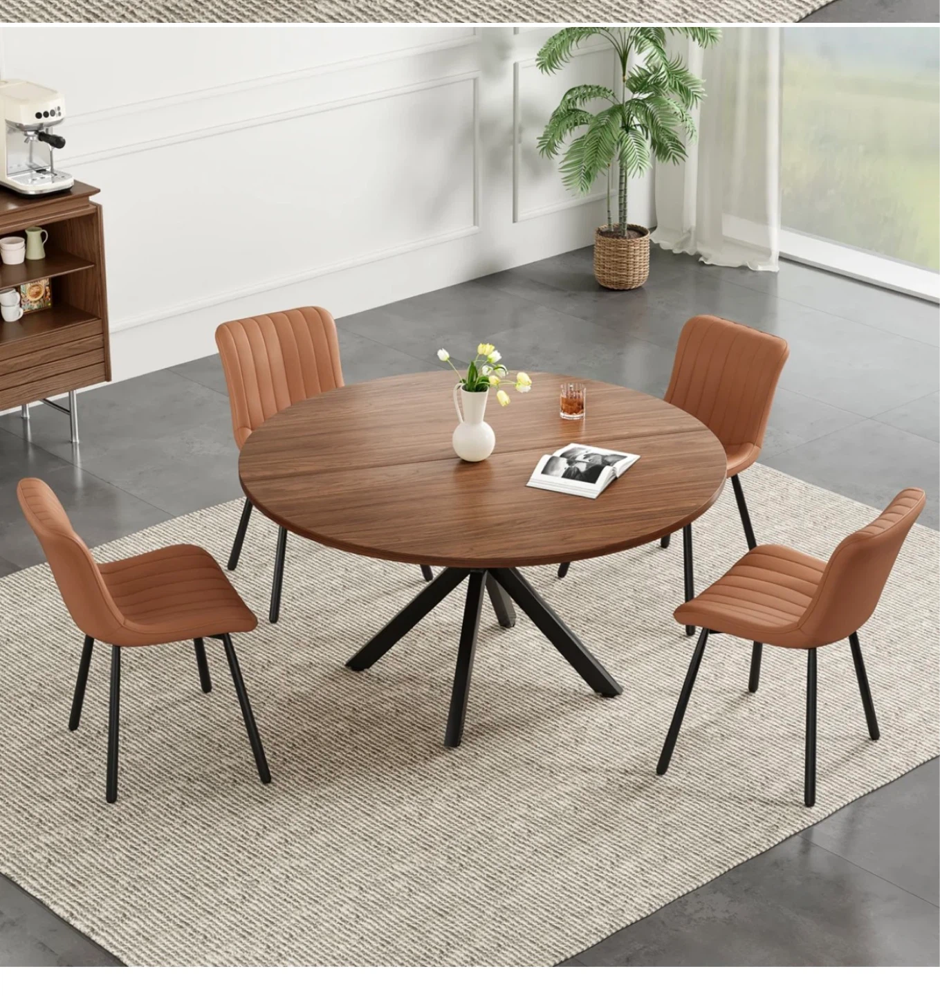 Round Dining Table and 4 Chairs Set - photo 3