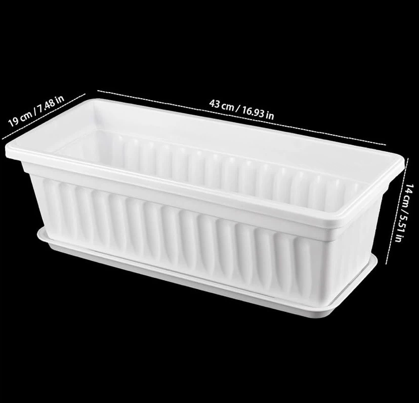 New 6 Pack 17” Flower Box Planters Window Planters White - photo 2