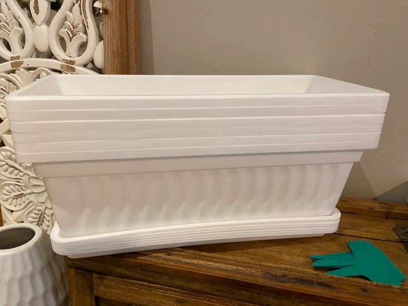 New 6 Pack 17” Flower Box Planters Window Planters White - photo 5