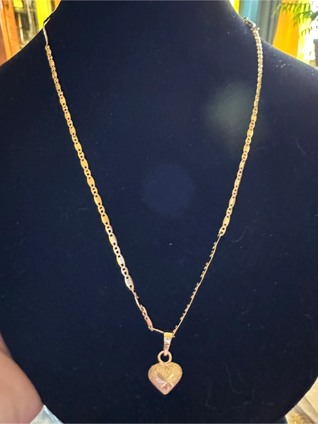 14k Gold laminated Heart Pendant Necklace