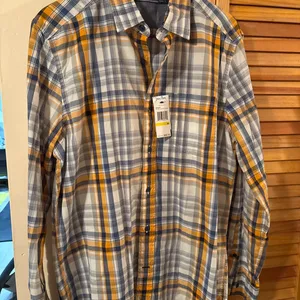 Nautica Men's Plaid Long Sleeve Button Up Shirt Size M