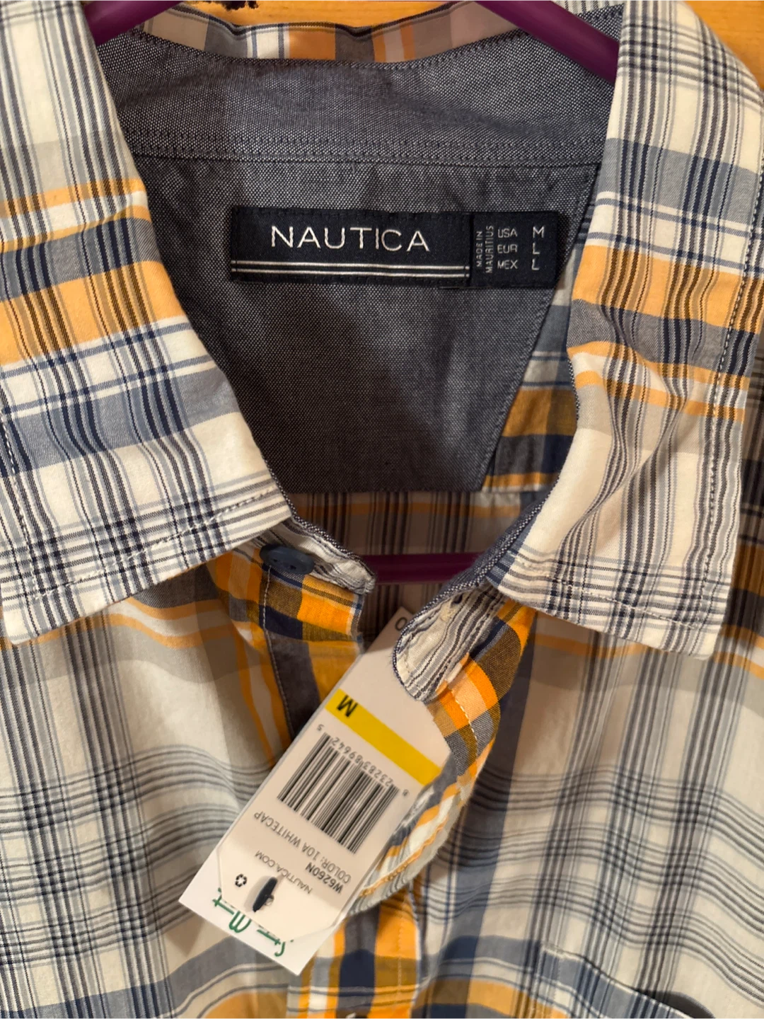 Nautica Men's Plaid Long Sleeve Button Up Shirt Size M - photo 2