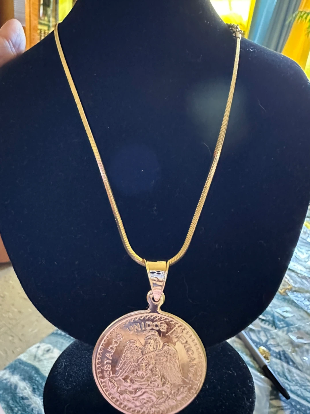 Mexican 50 Pesos Gold Puro Coin Pendant