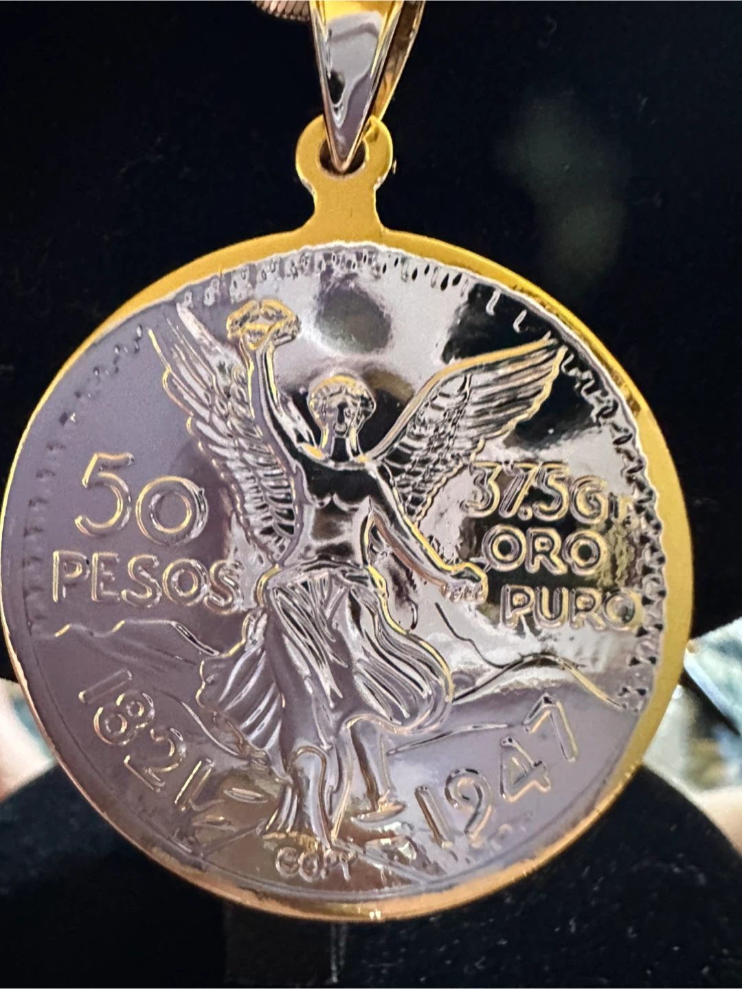 Mexican 50 Pesos Gold Puro Coin Pendant - photo 2
