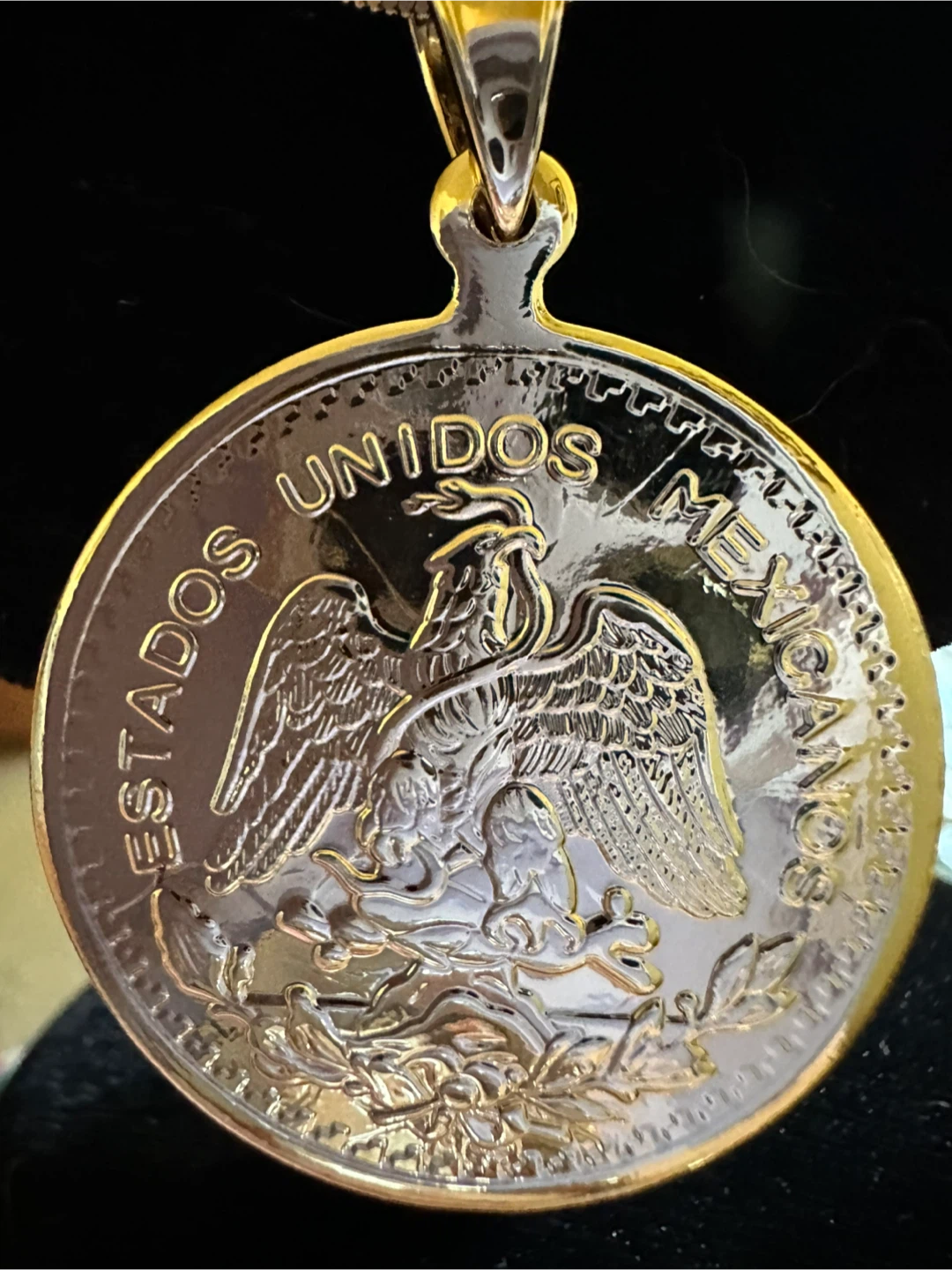Mexican 50 Pesos Gold Puro Coin Pendant - photo 3