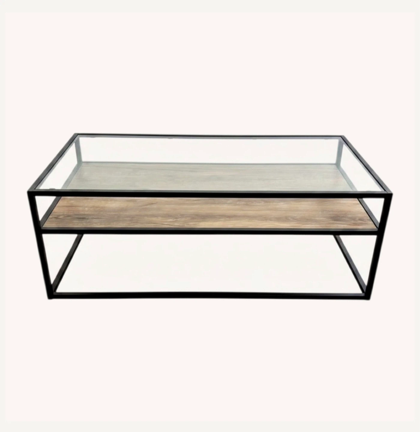 Glass and Wood Coffee Table