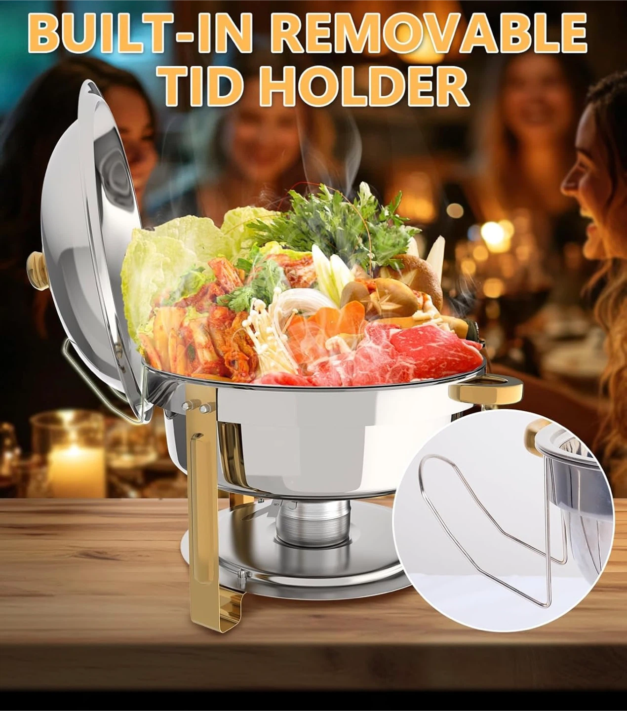 4-Pack 6 QT Stainless Steel Chafing Dish Set - photo 4