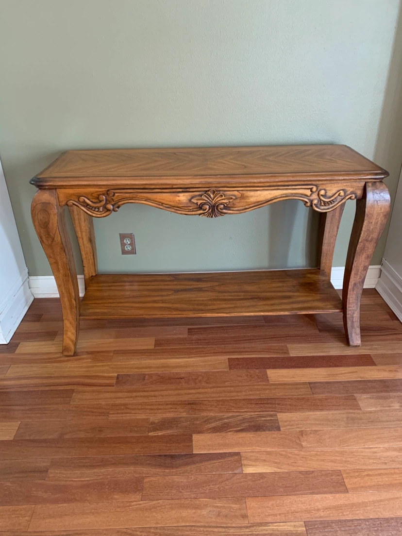 Oak Console Table with Shelf