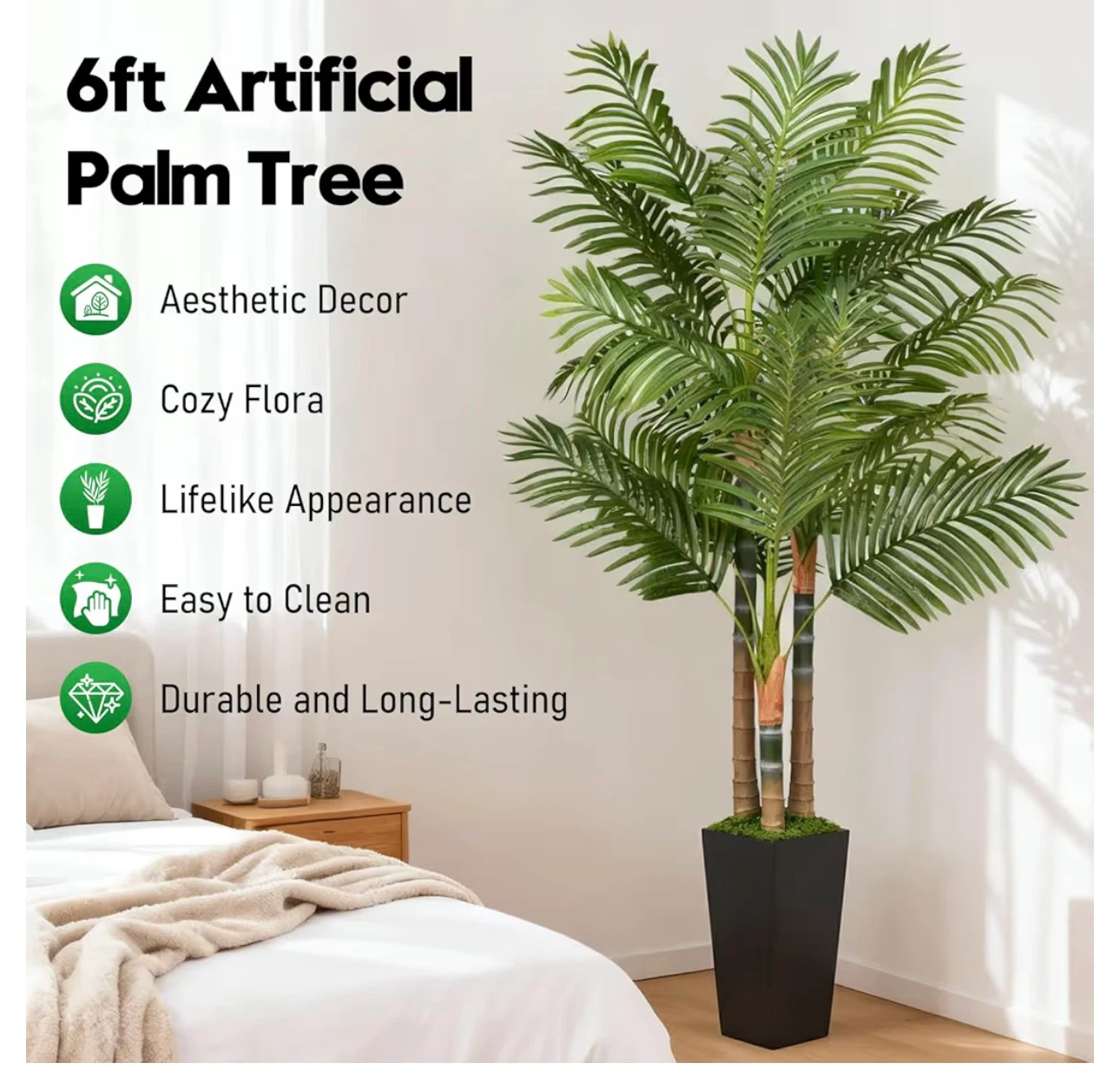 6ft Artificial Palm Tree - photo 4