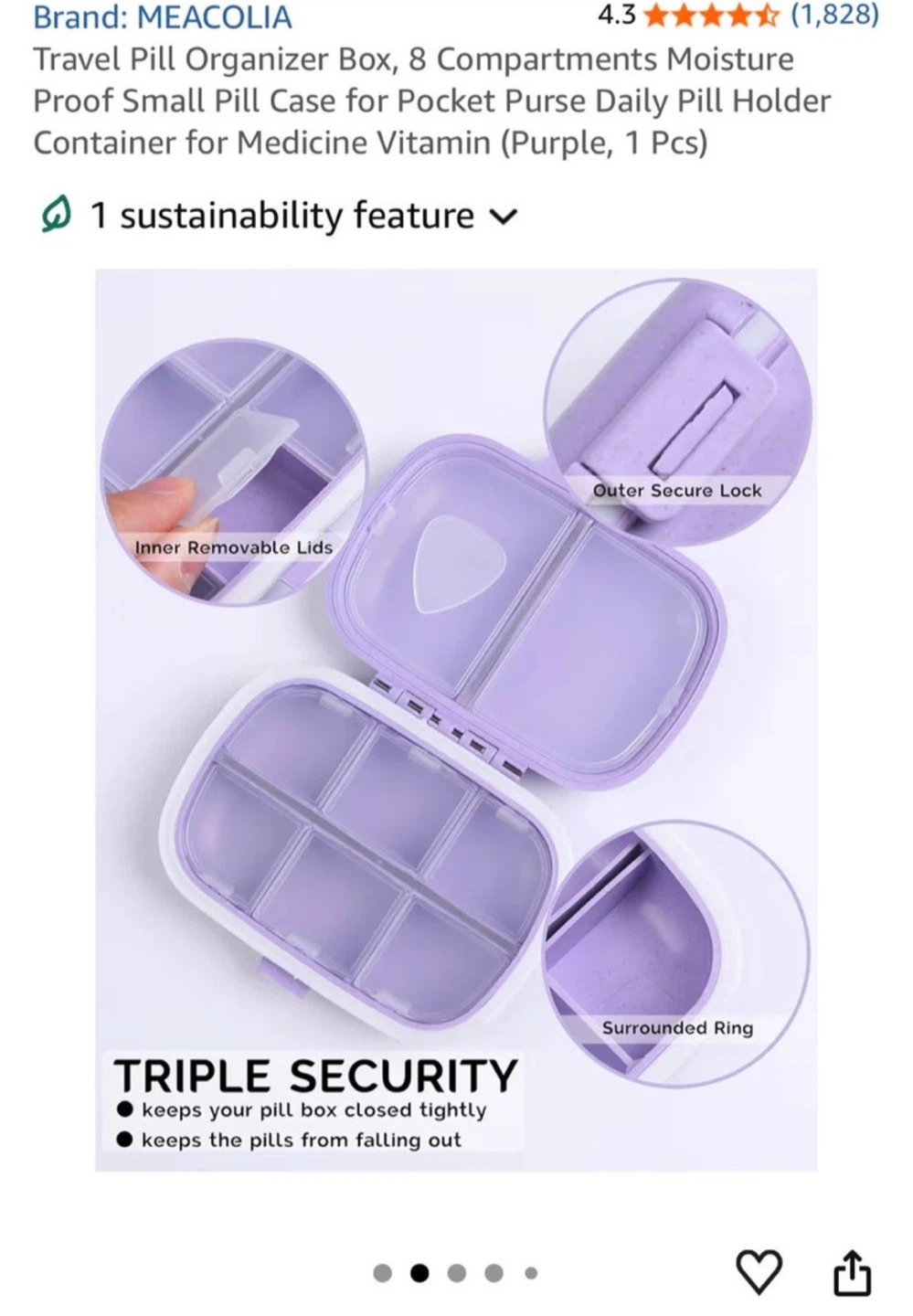Brand new MEACOLIA Travel Pill Organizer Box - photo 2