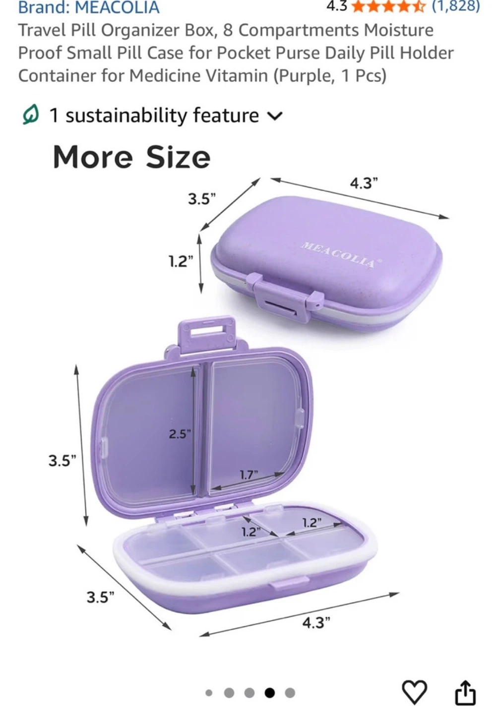Brand new MEACOLIA Travel Pill Organizer Box - photo 5