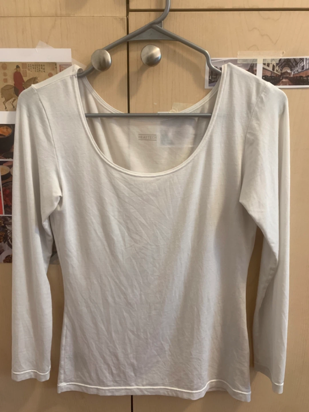 Size S Uniqlo HEATTECH White Scoop Neck Thermal Base Layer Top