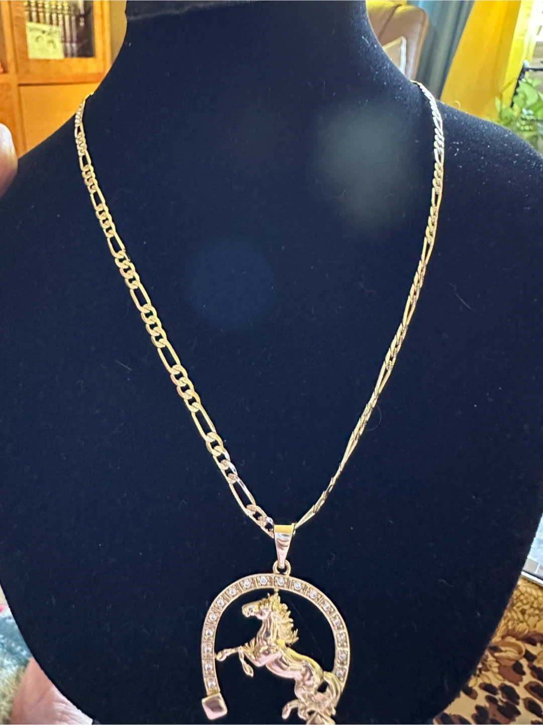 14kGold laminated Horse & Horseshoe Pendant Necklace