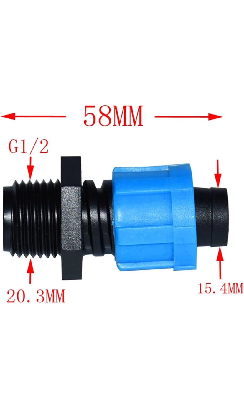 G1/2" x 16mm Irrigation Connector Adapter 15 piece - photo 2