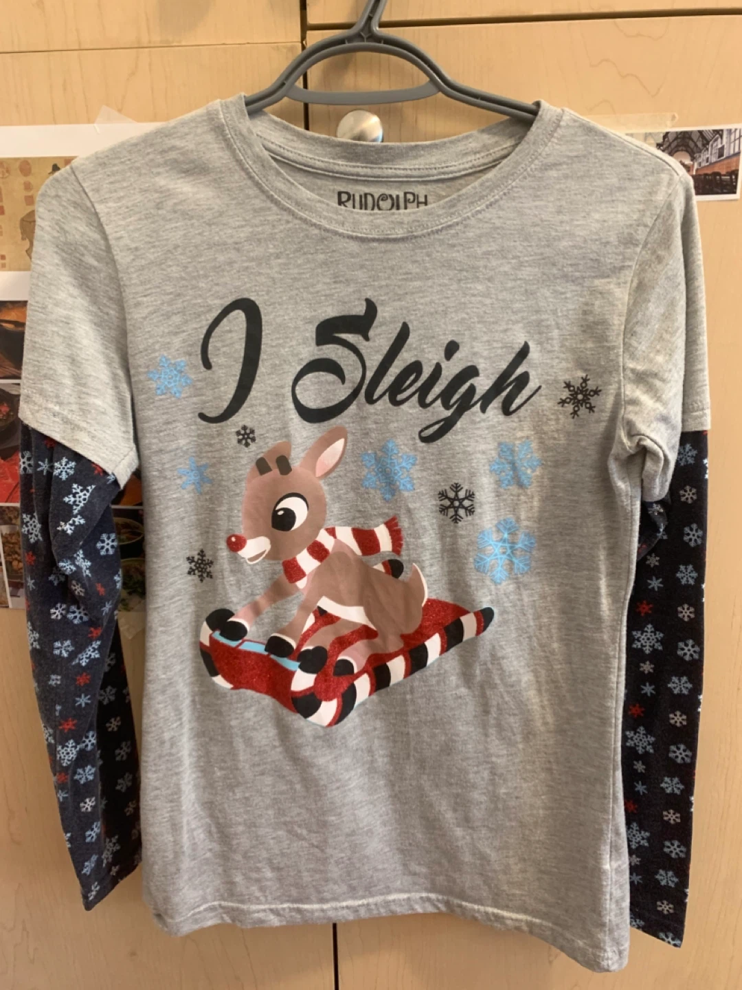 Size S Rudolph The Red-Nosed Reindeer Layered Long Sleeve Shirt