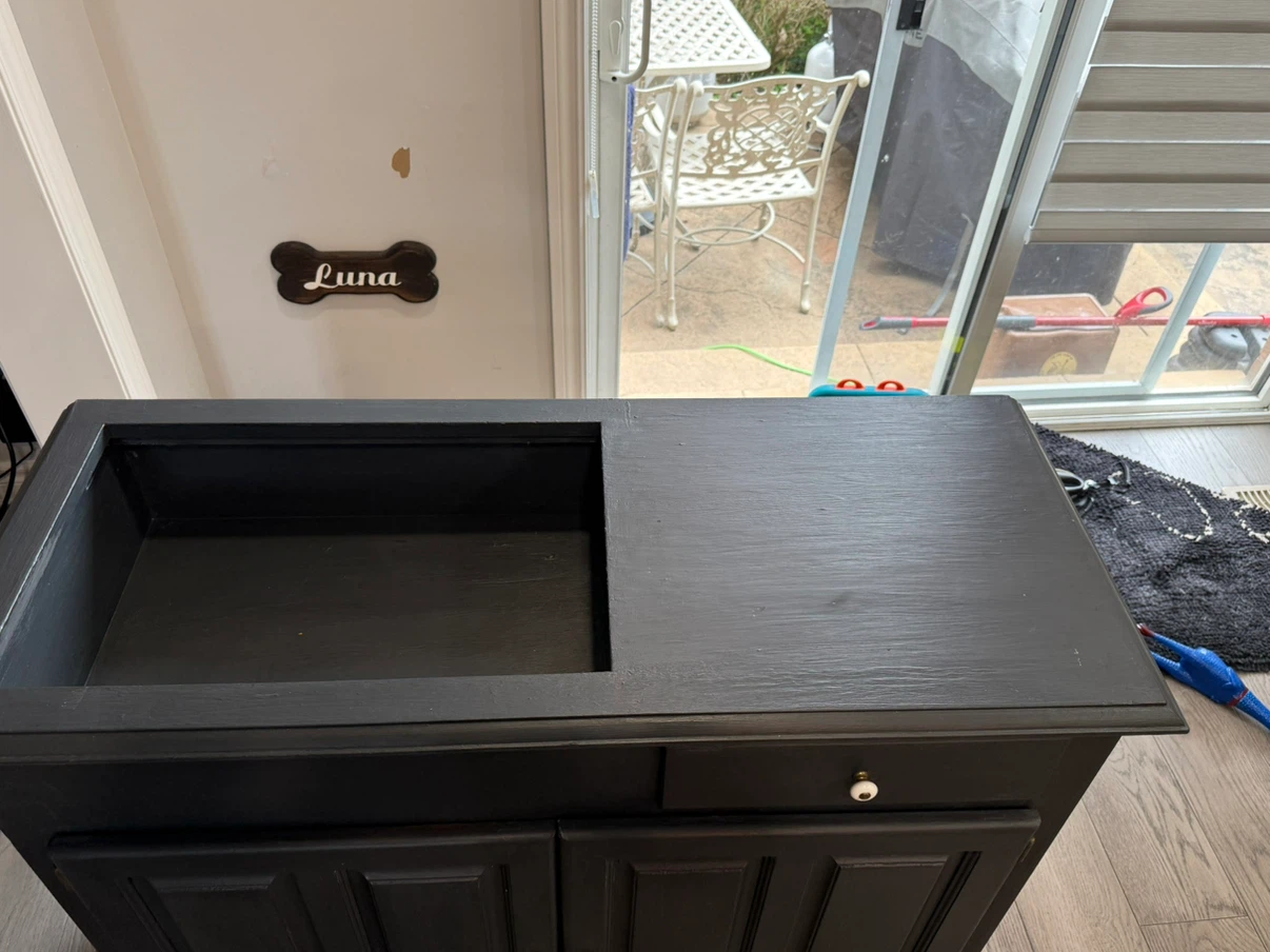 Black Vanity Cabinet with Cutout - photo 2