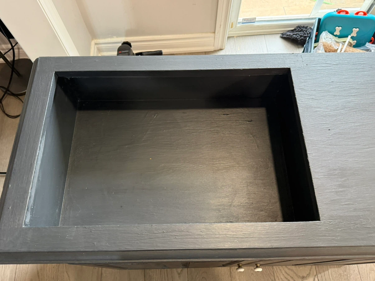 Black Vanity Cabinet with Cutout - photo 3
