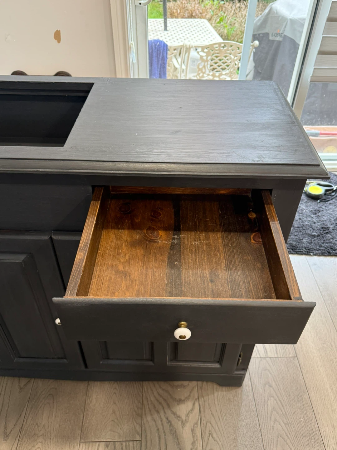Black Vanity Cabinet with Cutout - photo 5