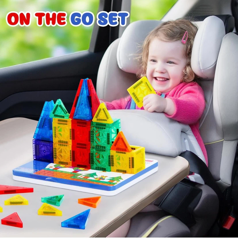 58 PCS Mini Magnetic Tiles, Travel Magnet Tiles - photo 5