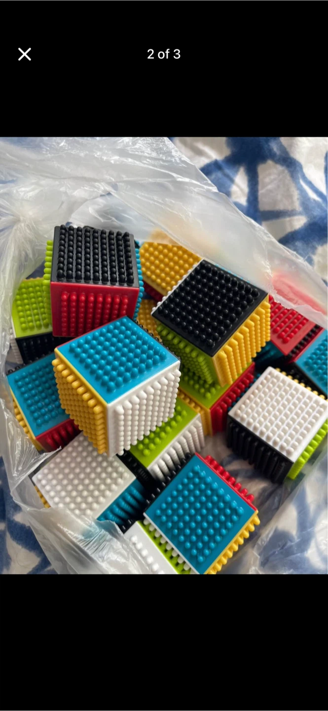 Multi-coloured Textured Building Blocks Toy