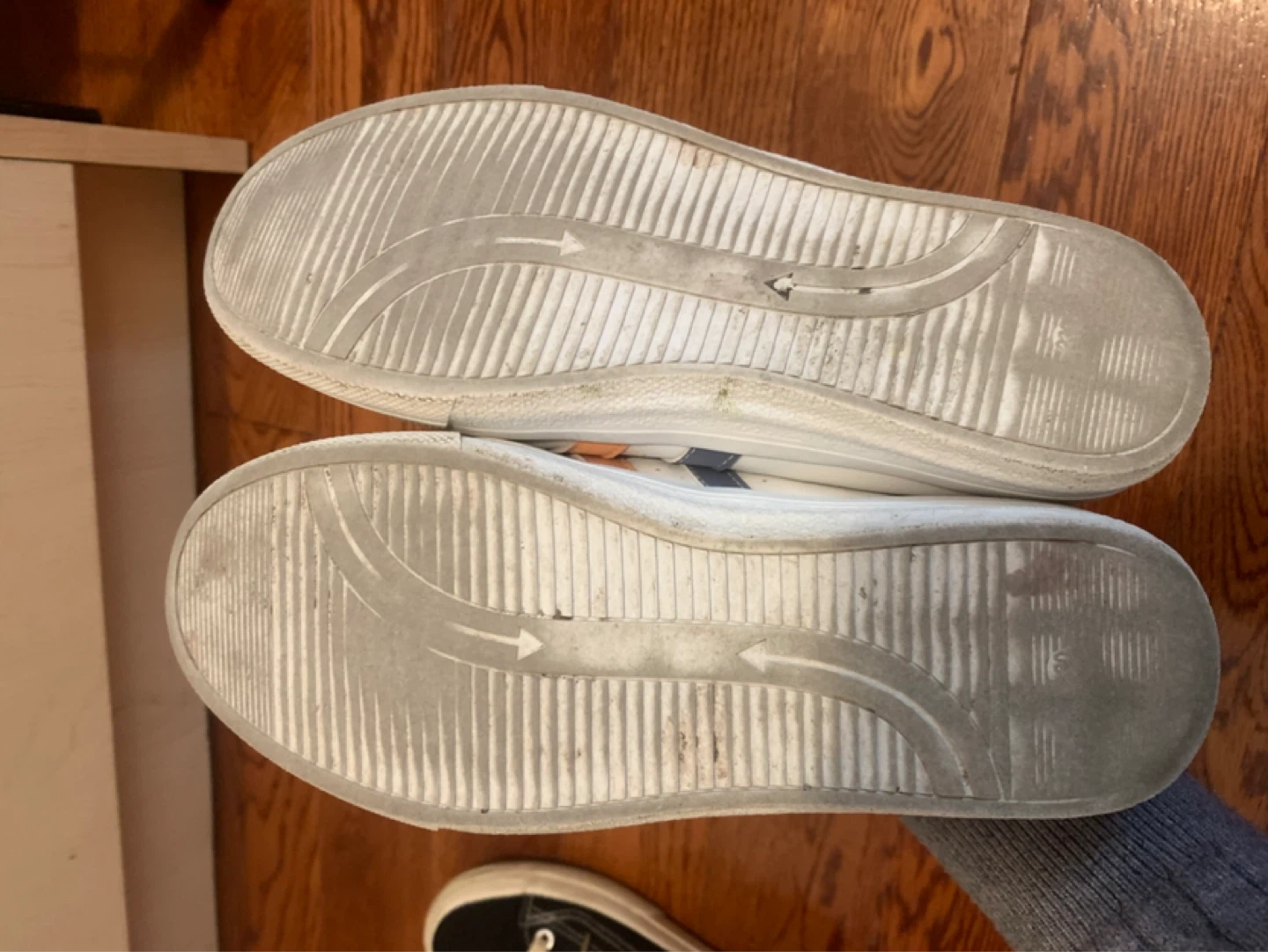 Size 36 White Leather Retro Sneakers Stripe Details - photo 4