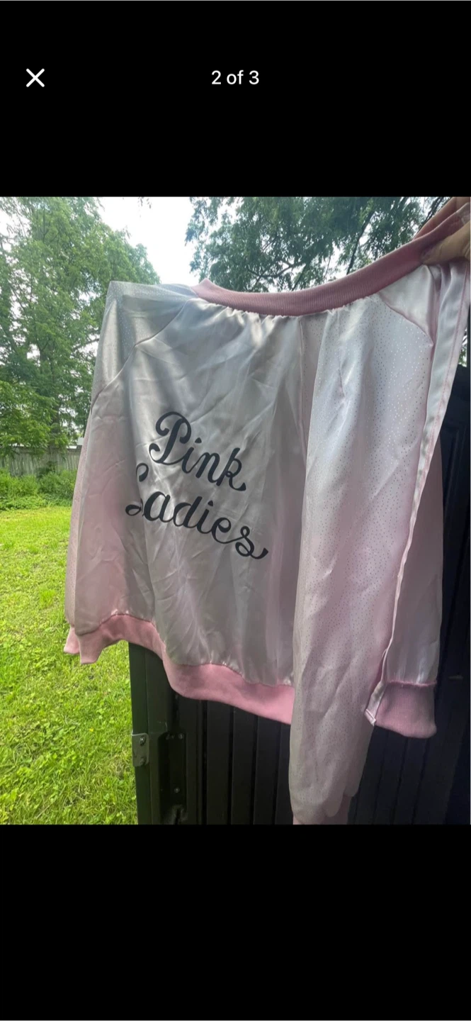 Pink Ladies Satin Bomber Jacket